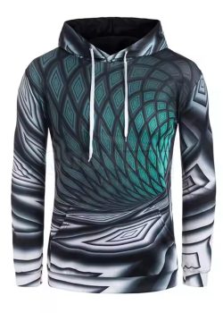 Grey Geometric Hoodie